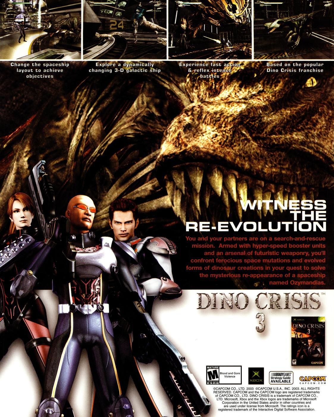 ‘Dino Crisis 3′[XBOX] [USA] [MAGAZINE] [2003]
• GMR, August 2003 (#7)
• Scanned by marktrade, via The Internet Archive