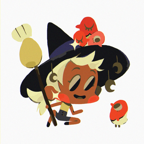 billandashley:The witch with her birds :)Future stickers and cards for Japan Expo