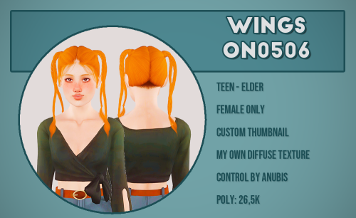 Wings hairs!Original meshes by @wingssims, conversions by @rollo-rolls, @carversims and @purpurasims