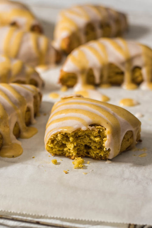 foodffs: DOUBLE-GLAZED PUMPKIN SCONES Really nice recipes. Every hour. Show me what you cooked!