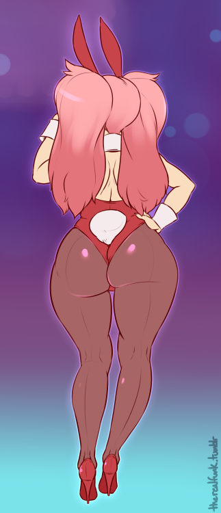 therealfunk:  Frontside and backside views of @salverion​‘s OC MIsao in a bunnygirl suit.   