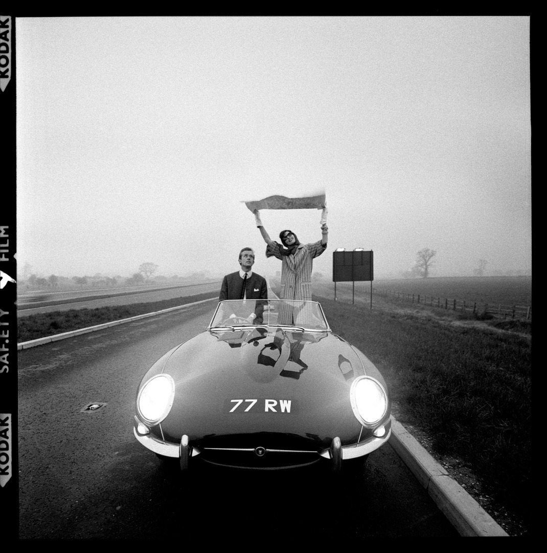 furtho:  Brian Duffy’s photograph for Vogue of an E-type Jaguar on the M1 motorway