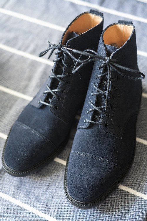 Alfred Sargent x J.Crew Navy Cap Toe Blucher Boots Cleaning house and selling this (BNWT) on eBay, a