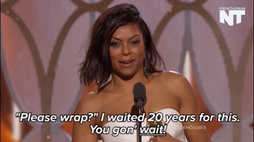 “Taraji P. Henson calls out the teleprompter for rushing her acceptance speech.
”
