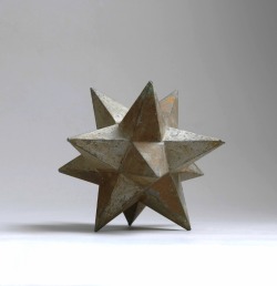 pursuit-of-shadows:Three-dimensional geometric Shape ~ in the form of a Stellated Dodecahedron, zinc retaining traces of historic paint, Continental, c.1880 via Robert Young Antiques