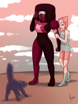 yinza:  Some Earth animals were probably kind of scary at first.  First real Steven Universe fanart! I just think it’s cute how Pearl does this sometimes.