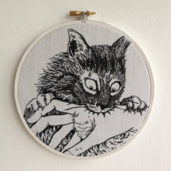 etsygold:  Junji Ito / Hand Embroidery / Cat Diary (more information, more etsy gold) 