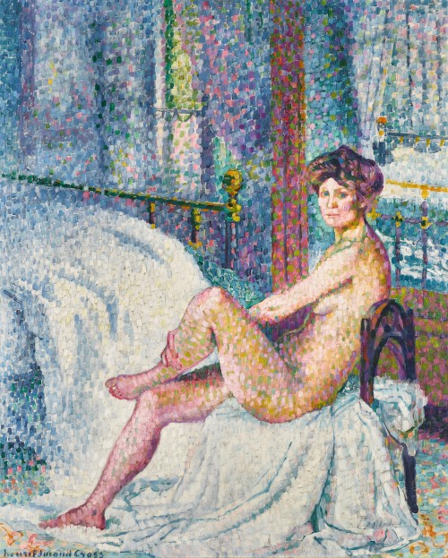 womblegrinch: Henri-Edmond Cross (1856-1910) - La toiletteOil on canvas. Painted c.1904.31.9 x 25.5 