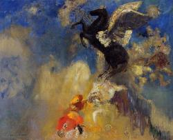 mindwild:  The Black Pegsaus Odilon Redon 1909-1910 Painting - Oil on Canvas 