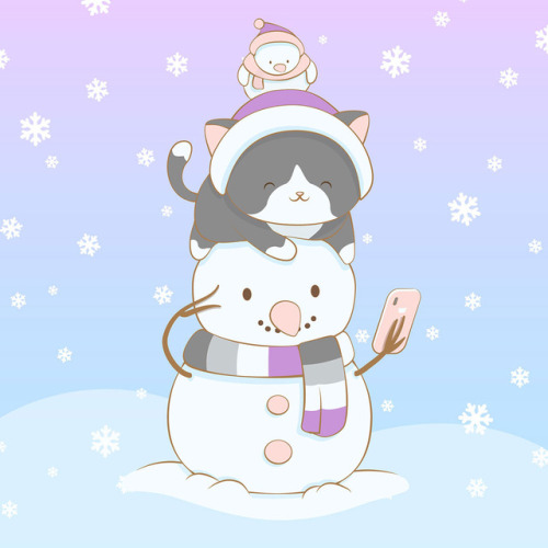 irenekohstudio: Winter fun - Take a selfie in the snow with besties! - One of my designs for Chubby 