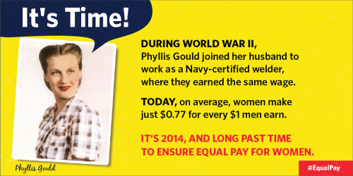 whitehouse:
“Many Rosie the Riveters earned equal pay for equal work in the 1940s.
It’s long past time to ensure equal pay today.
”