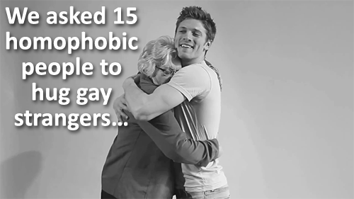 huffingtonpost:  &lsquo;First Gay Hug (A Homophobic Experiment)&rsquo; parodies