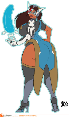 lurkergg:  Gala as Symmetra sketch Another @carmessi character given the overwatch treatment. Yes that is a hard light dildo, cause that is the first thing Gala would make if should could just summon objects out of nothing. 