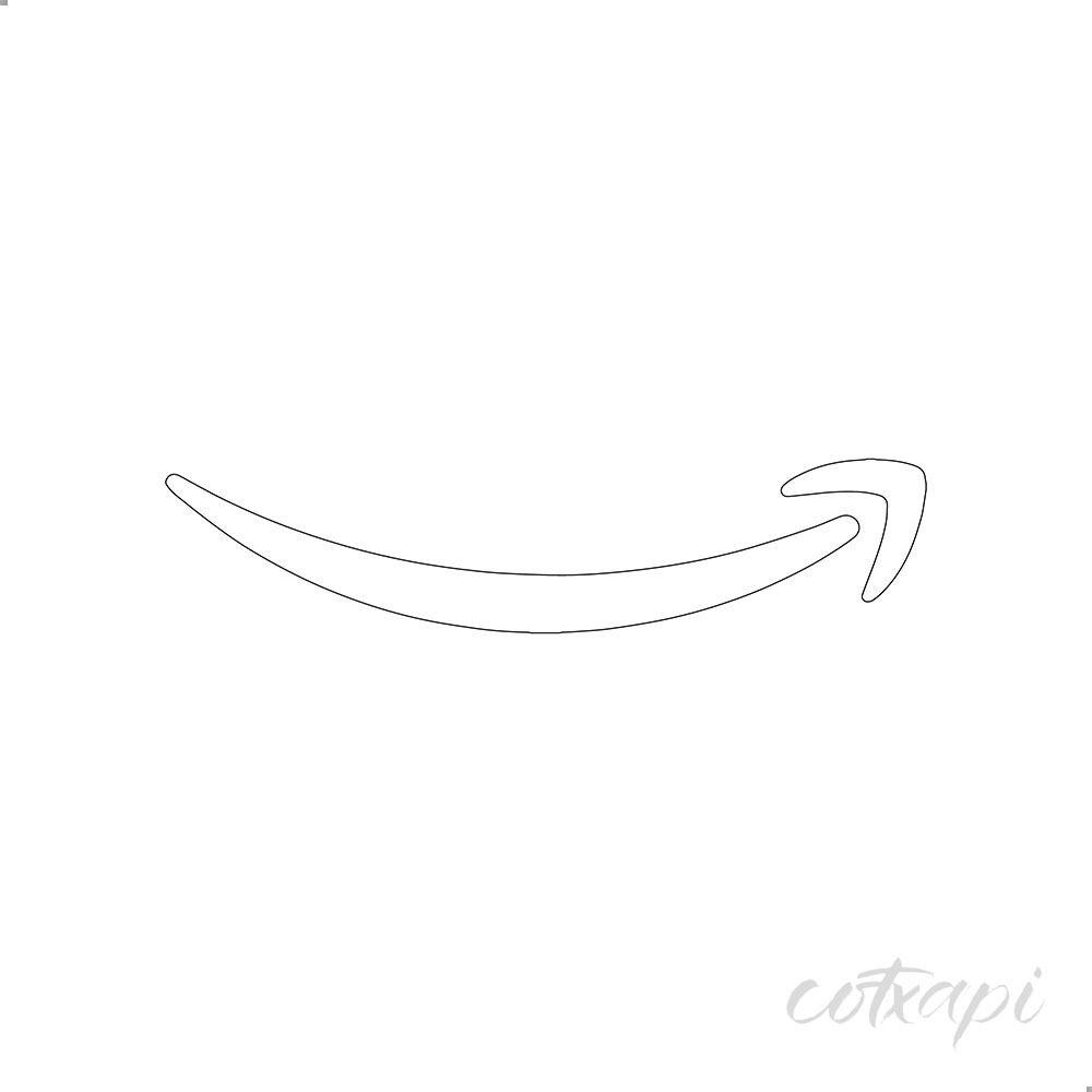 Amazon Down Arrow Icon in Black White Vector Art Arrow Illustration Outline Art