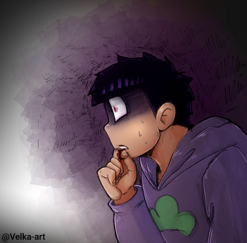 Yandere Ichimatsu?? He stalks far away and when he gets anxious/angry he starts biting his finger wh