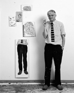hoscos:  David Hockney born this very same day in 1937 and photographed here in 1983 by Jim McHugh.