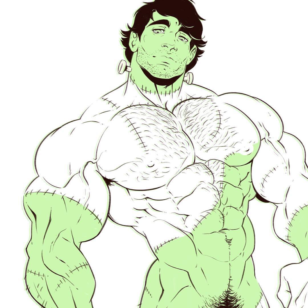 p2ndcumming:  dizdoodz:  Day 7 Stone as Frankenstines Monster! #dizdoodz #nsfwart