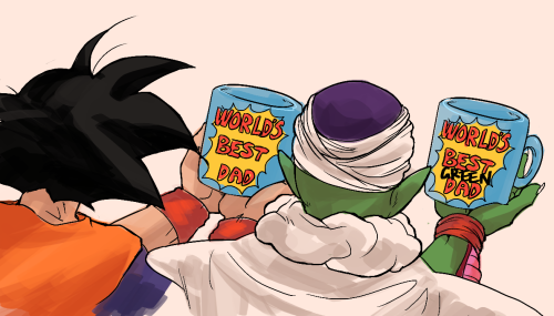 wellfine:  clown-from-the-neck-down:  wellfine:  green dad is moved  Not pictured: Vegeta with a mug that say’s WORLD’S BEST DAD  