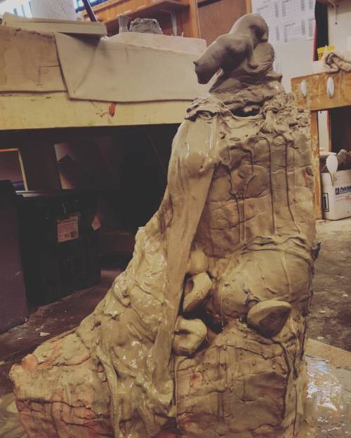 New #clay #sculpture I&rsquo;m working on. The #slipcast lion looks like the #nittanylion&hellip; we