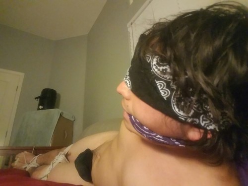 bondagemitch:  I awoke bound and gagged, naked and afraid. I hear footsteps approaching me. A strong hand holds a strange smelling rag against my nose and mouth then begins to tie it to me. It knocks me out leaving me helpless and exposed.   (Request!)