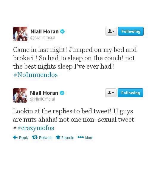 fuxkingnialler:  remember when niall broke his bed and we all made sexual jokes about