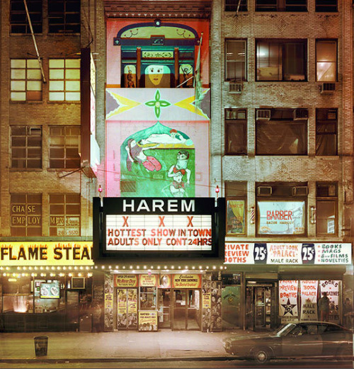 timessquareblue:  Harem Theater, 249 West 42nd Street Photo by Langdon Clay  When Times Square was f