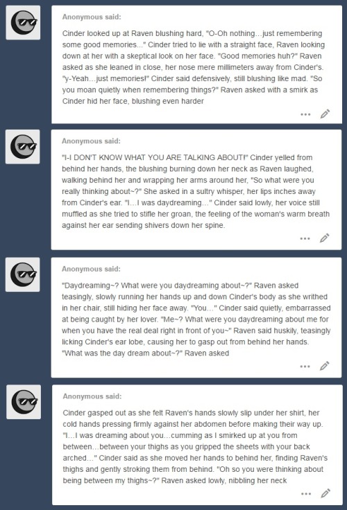 first part : XSo this anon has been solely sharing with me some juicy stuff ;) ANON YOU SHOULD POST YOUR STORY SOMEWHERE FOR EVERYONE TO ENJOY  ( ͡o ͜ʖ ͡o)