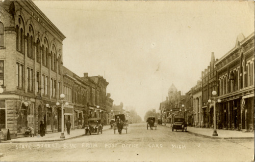 State Street, Caro, Michigan, circa 1920(courtesy of the Burton Historical Collection at Detroit Pub