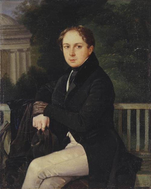 history-of-fashion:1836 Pimen Orlov - Portrait of an Unknown Man, a Stroganov Family Descendant