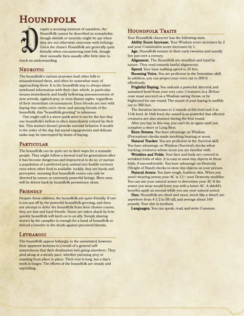 Week 0: PreparationThe Houndfolk