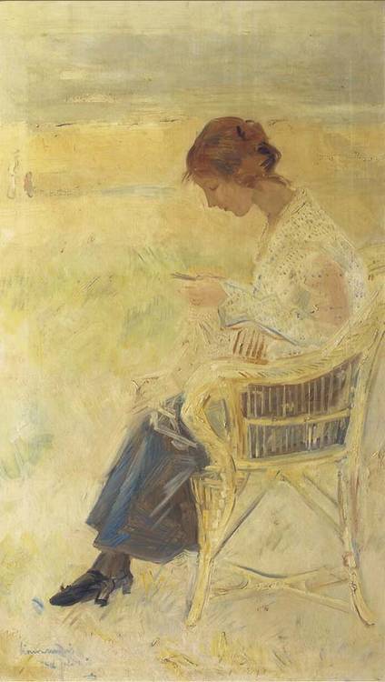 Simon Willem Maris (1873 - 1935)A girl on the beach, 1911