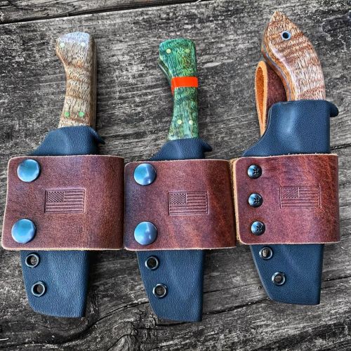 Three’s Company . . #knifelife #customknives #handmadeknives #customkydex #huntingknife #outdoorsmen