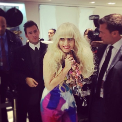 ladyxgaga:  Fan photos of Gaga at the H&amp;M store opening in New York City.