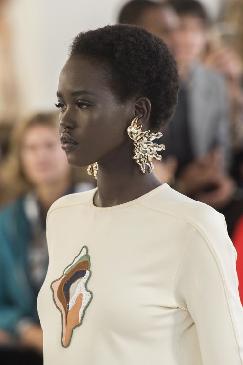 wandering-songstress:Adut Akech in ChloéSPRING 2019 READY-TO-WEAR