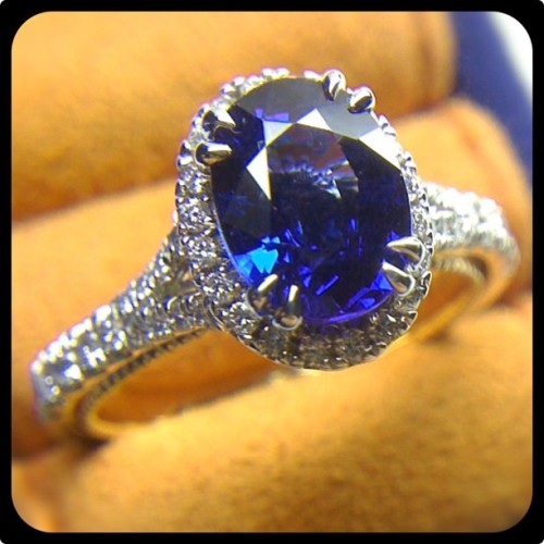 Feast your eyes on this sneak-peek of a not yet released design with an Oval Sapphire. Code name #04