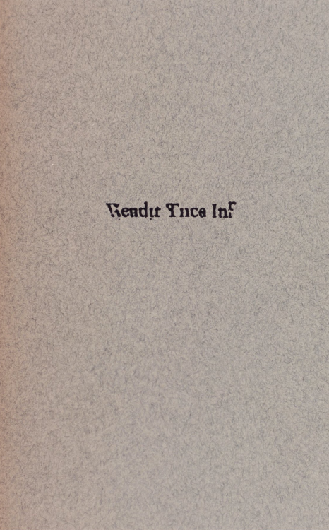 Allison Parrish, Wendit Tnce Inf, Aleator Press, Minneapolis, MN, 2022, Edition of 56 hand-stamped c