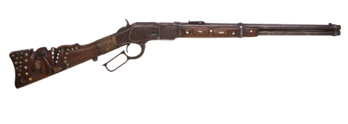 peashooter85:An incredible Winchester Model 1873 lever action rifle carved by the Haida people of th