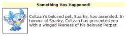 shoomlah:  So, because my old Neopets coworkers continue to be some of the most amazing people I’ve ever known, there’s now a little Sparky-themed easter egg over at Coltzan’s Shrine. Gonna go cry for a while because this is the sweetest goddamn