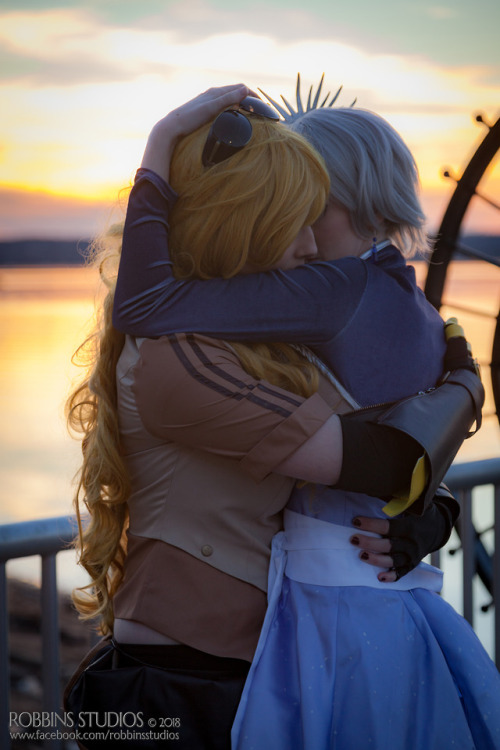 THIS ISN’T EVEN MY SHIP.  Weiss is Elegant ValkyrieI’m Yang, you know me, good ol’ Microkitty we did a whole nsfw set as Yang and Weiss, not sure what month I’ll put it on patreon yet, but I was super pumped about these sunset photos and wanted