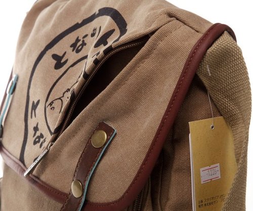 wickedclothes:  Totoro Messenger Bag This My Neighbor Totoro messenger bag is made of canvas with leather accents. Every bag comes with a My Neighbor Totoro postcard. Currently on sale for just ห.29 at Amazon!