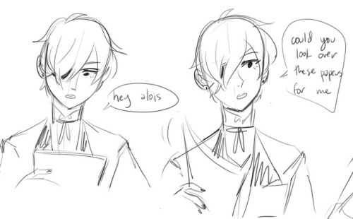 now that i know how to draw i can finally make that cielois pining business partners au i had in mid