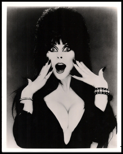 lostpolaroids:Cassandra Peterson (Elvira) - promotional photography for Elvira: Mistress of the Dark