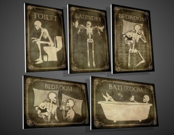 Skeletons Door Signs. Designed By Total Lost. Https://Www.etsy.com/Listing/197816451/Toilet-Bathroomlaundrybedroom?Ref=Shop_Home_Feat_2