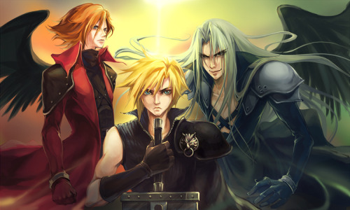 aerithbunny:  Commission : Crisis Core Trio by koloromuj