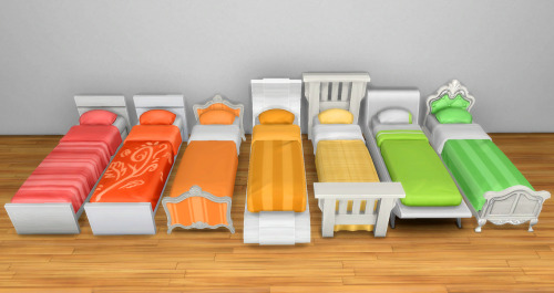 Base Game Beds in Sorbets Remix(Almost) All beds from the Base Game recoloured in all 76 Sorbets Rem