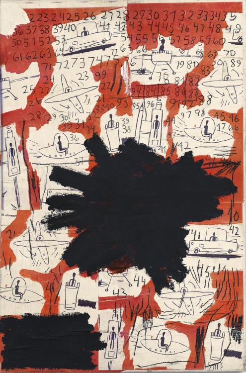 alaspoorwallace:Jean-Michel Basquiat (American, 1960-1988), Untitled, 1984. Acrylic, oilstick and Xe