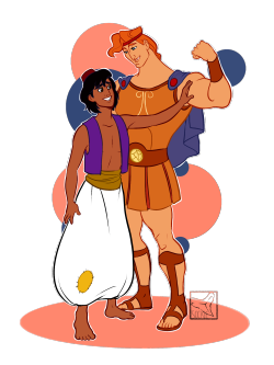 dopeybeauty:  sinksanksockie:  Gay Disney - Aladdin and Hercules “You’ve really uh… filled out.” - Al, probably Based on this post from the amazing @dopeybeauty​   oh MY GOSH!!! this is beautiful!!!!!