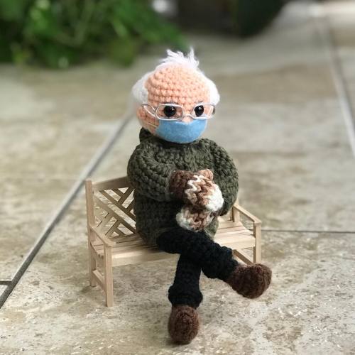 Bernie’s Mittens Crochet Doll by TobeyTimeCrochetAvailable on Etsy here : TobeyTimeCrochet 