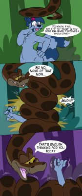 jajuka:   He had a good thought though, one that Kaa doesn’t appreciate, clearly.    http://Rickcoon.tumblr.com 
