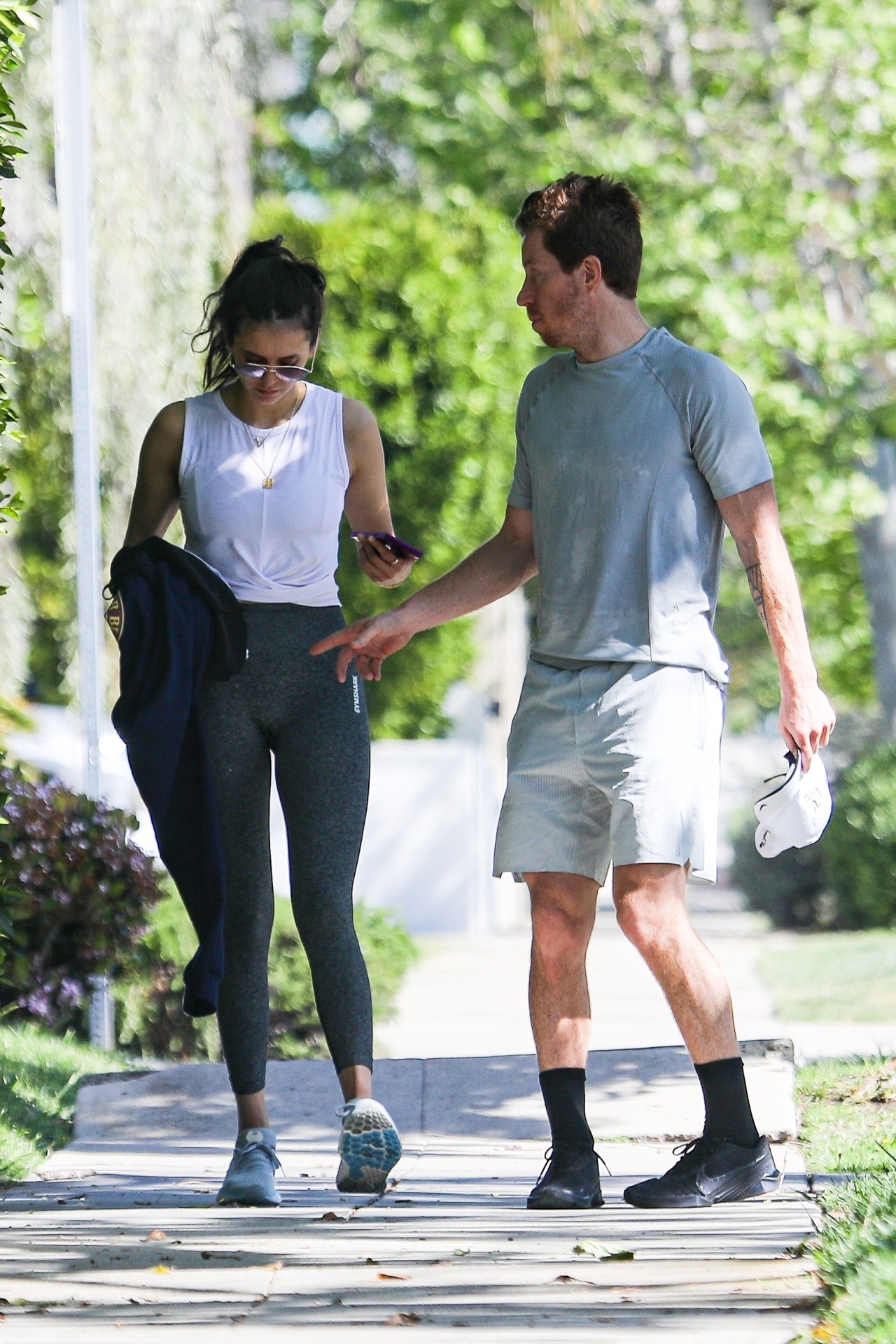 Shaun White and Nina Dobrev were seen holding hands as they went